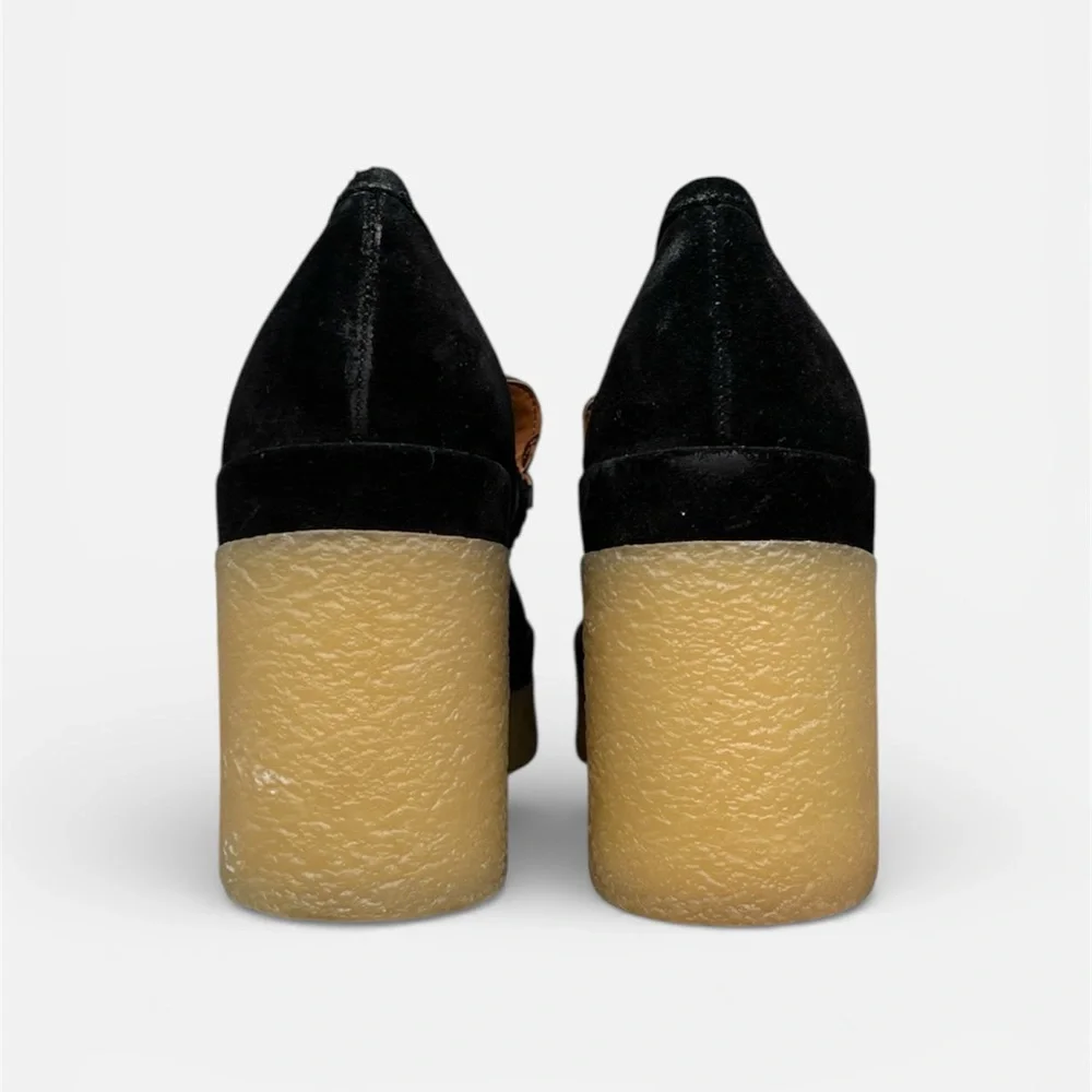 Marc Fisher Lina Slip On Suede Platform Loafer in Black Size 8 1/2